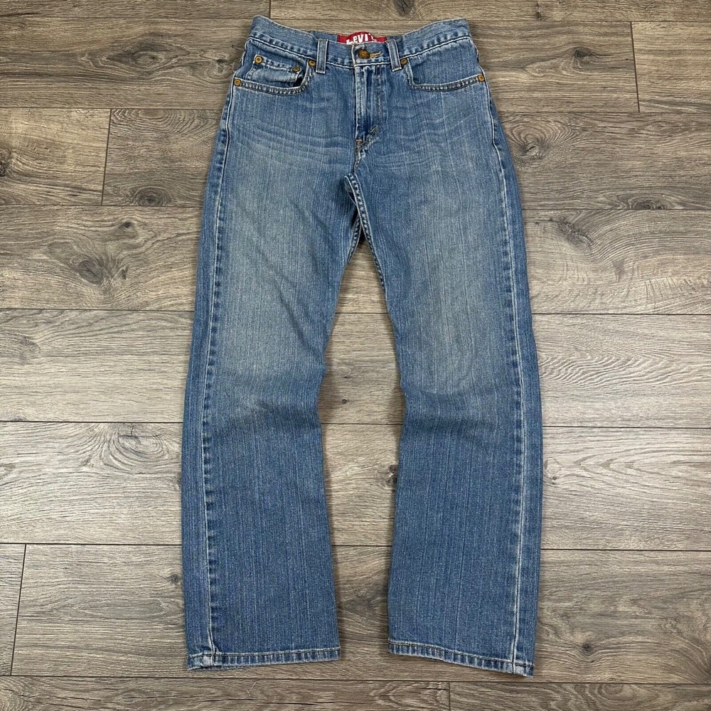 Vintage Levis 514 Jeans Youth 14 Blue Medium Wash Slim Straight Leg Denim